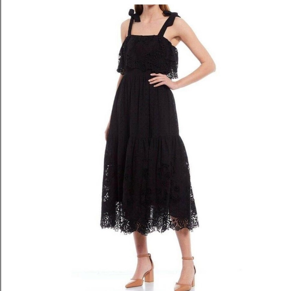 Black Antonio Melani women dress lace size 4 brand new with tag eyelet